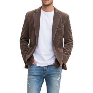 Vintage Brandini Mens Brown Velvet Blazer City Jacket 44 Reg DenimBlue Undertone